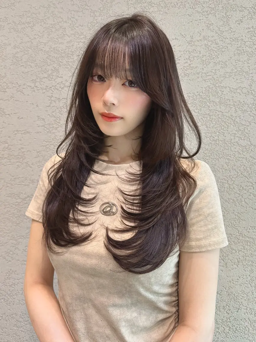 ロング カラー カット ヘアカラー トリートメント レイヤーカット/ 顔周り 五島巨幹のヘアスタイル