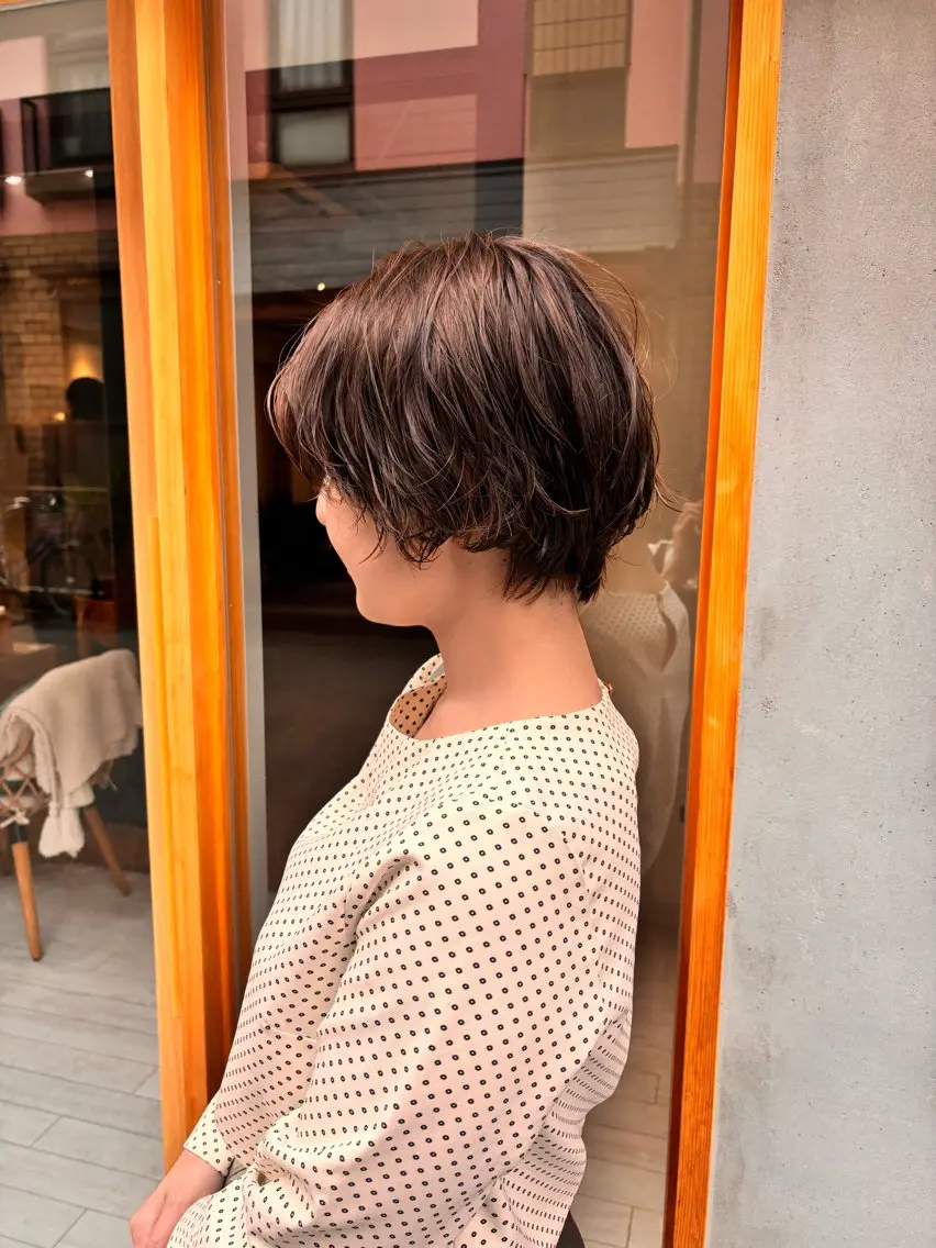 ショート パーマ ショートヘア カット パーマ トリートメント newi 京橋 【yuuki】のヘアスタイル