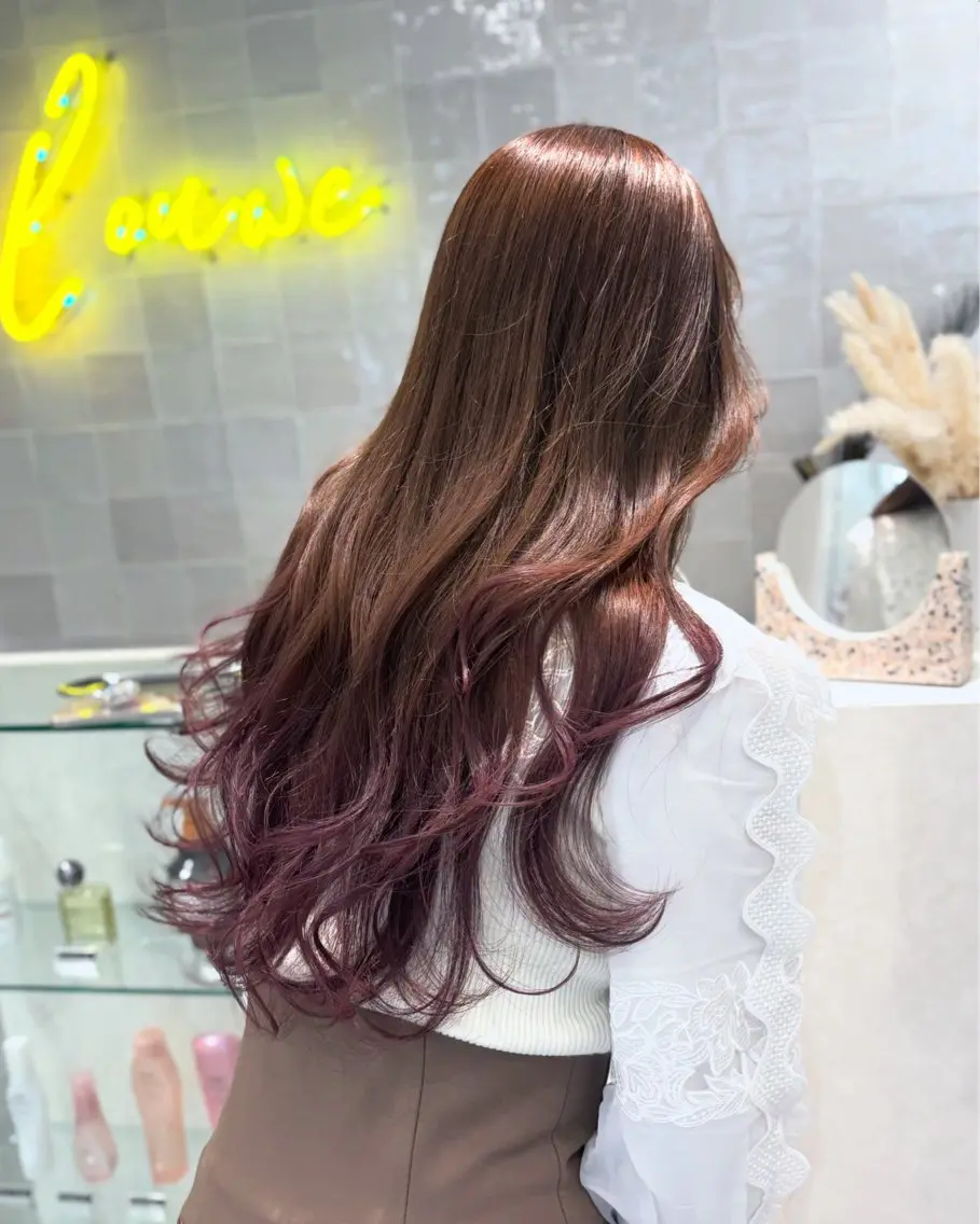 ロング ヘアカラー トリートメント 韓国レイヤー/ヘア カラー🎀ayamiのヘアスタイル