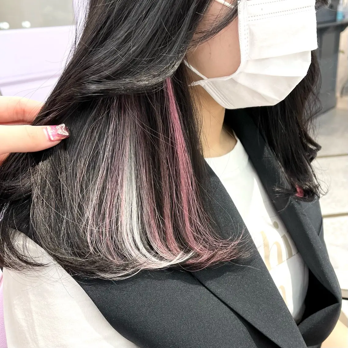 ミディアム エクステ 羽.シールエクステ 🍓 篠田梓のヘアスタイル