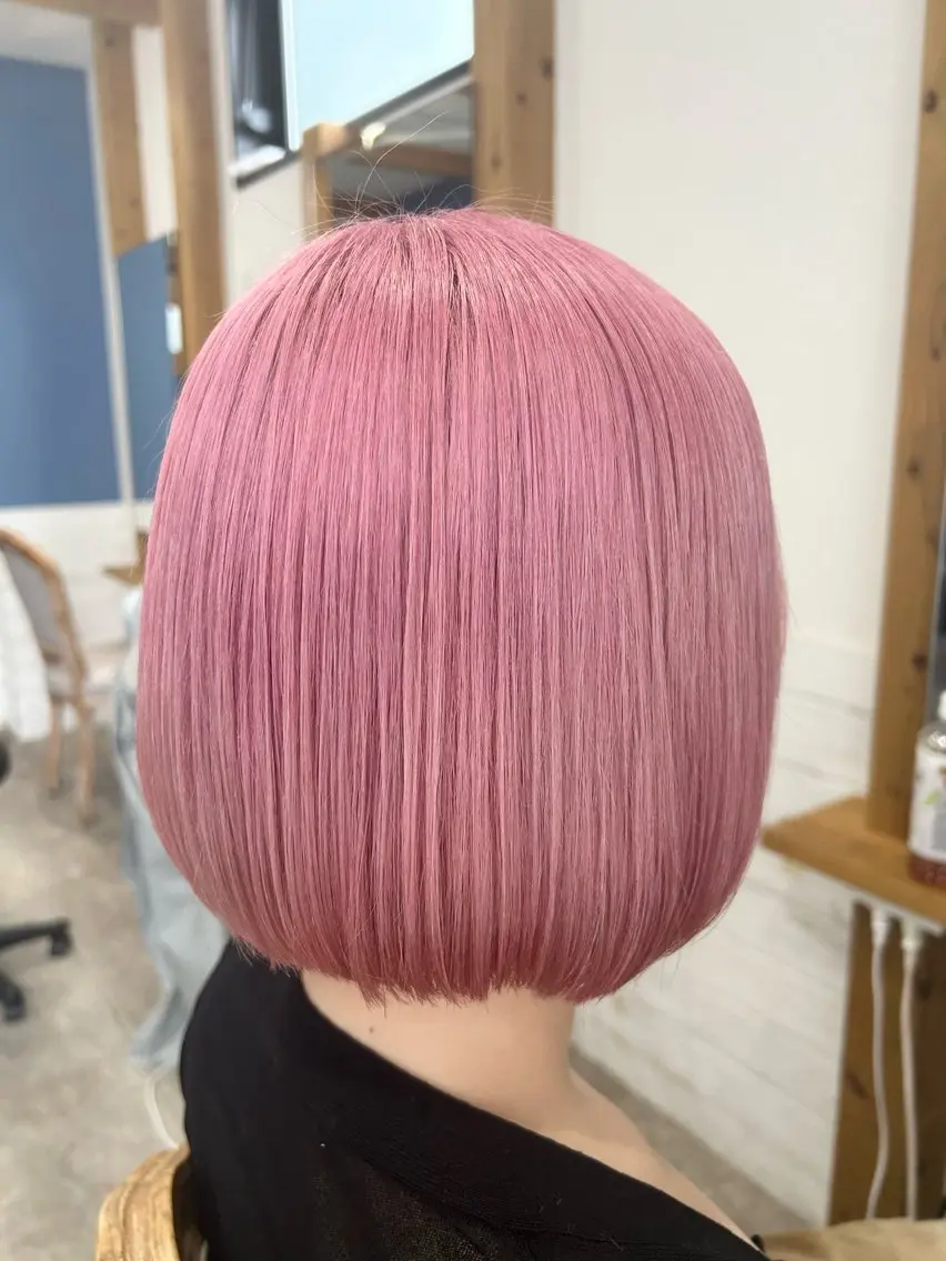 ミディアム カラー ベージュカラー ピンクカラー ピンクベージュ シアーピンク 松岡 恭弘のヘアスタイル