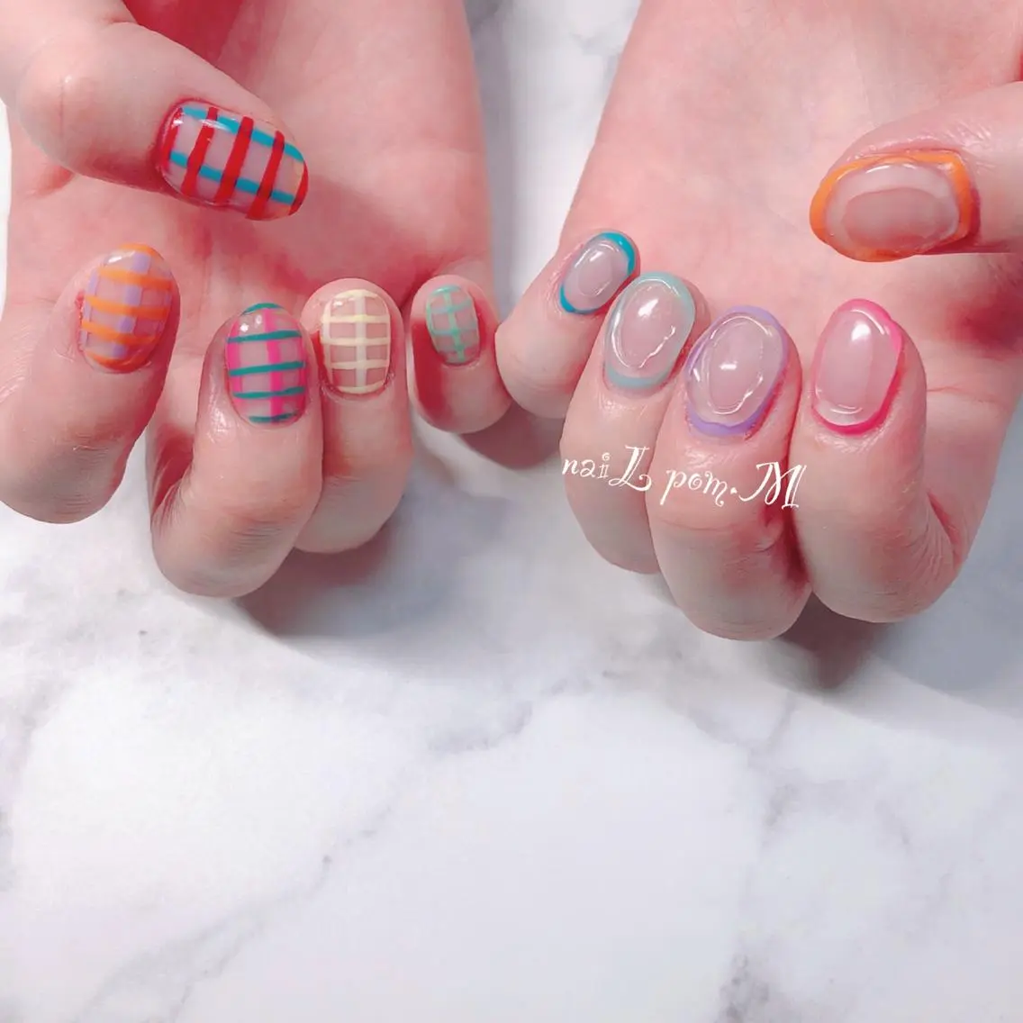 ネイル クリアネイル ハンドネイル ハンドケア naiL pom.Mのネイルデザイン