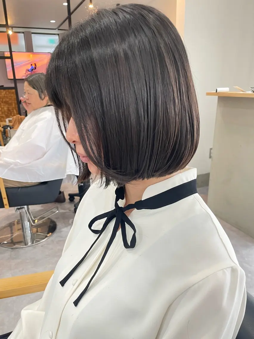 ミディアム カラー ブラウンカラー ナチュラルブラウン ボブ 谷山清和 ゆうやのヘアスタイル