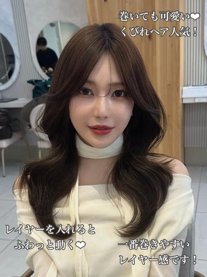 セミロング カット ヘアカラー トリートメント 顔周り/レイヤー /韓国ヘア/TAKUのヘアスタイル
