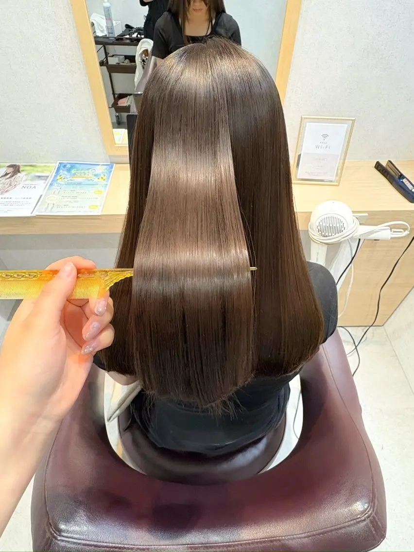ロング カット 縮毛矯正 トリートメント 透明感/チョコカラー 💍TAMA💍のヘアスタイル