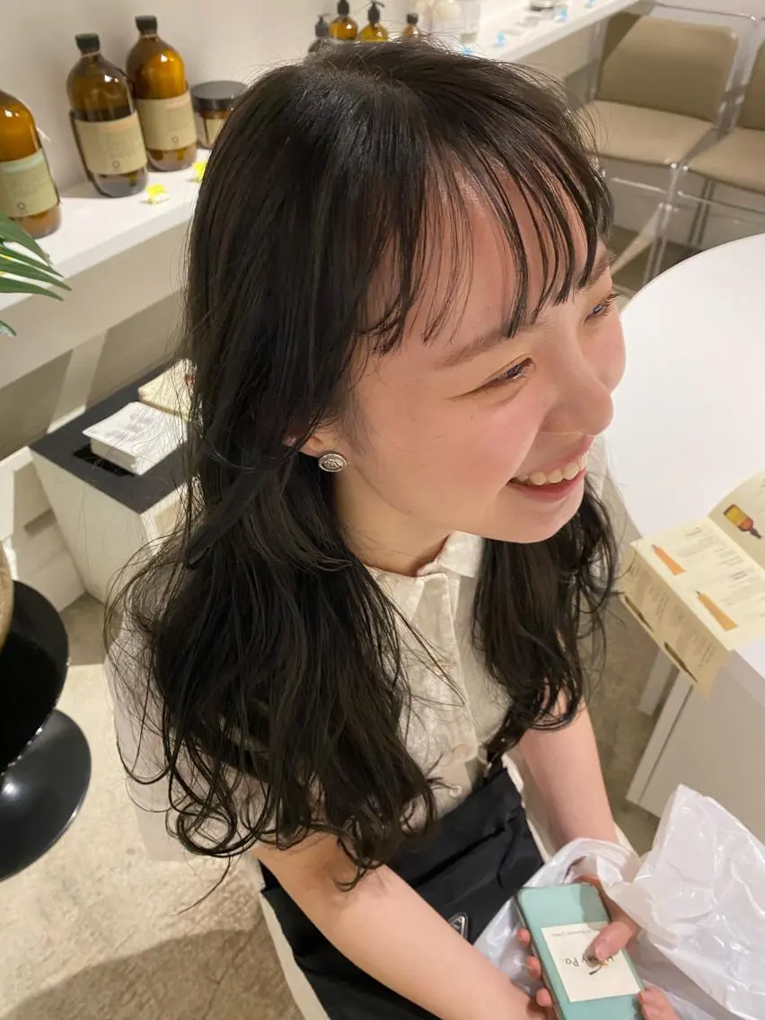 カット+前髪パーマ🫧 ロングヘア(肩下)の場合は+1000円頂きます🙇🏻♀️の写真