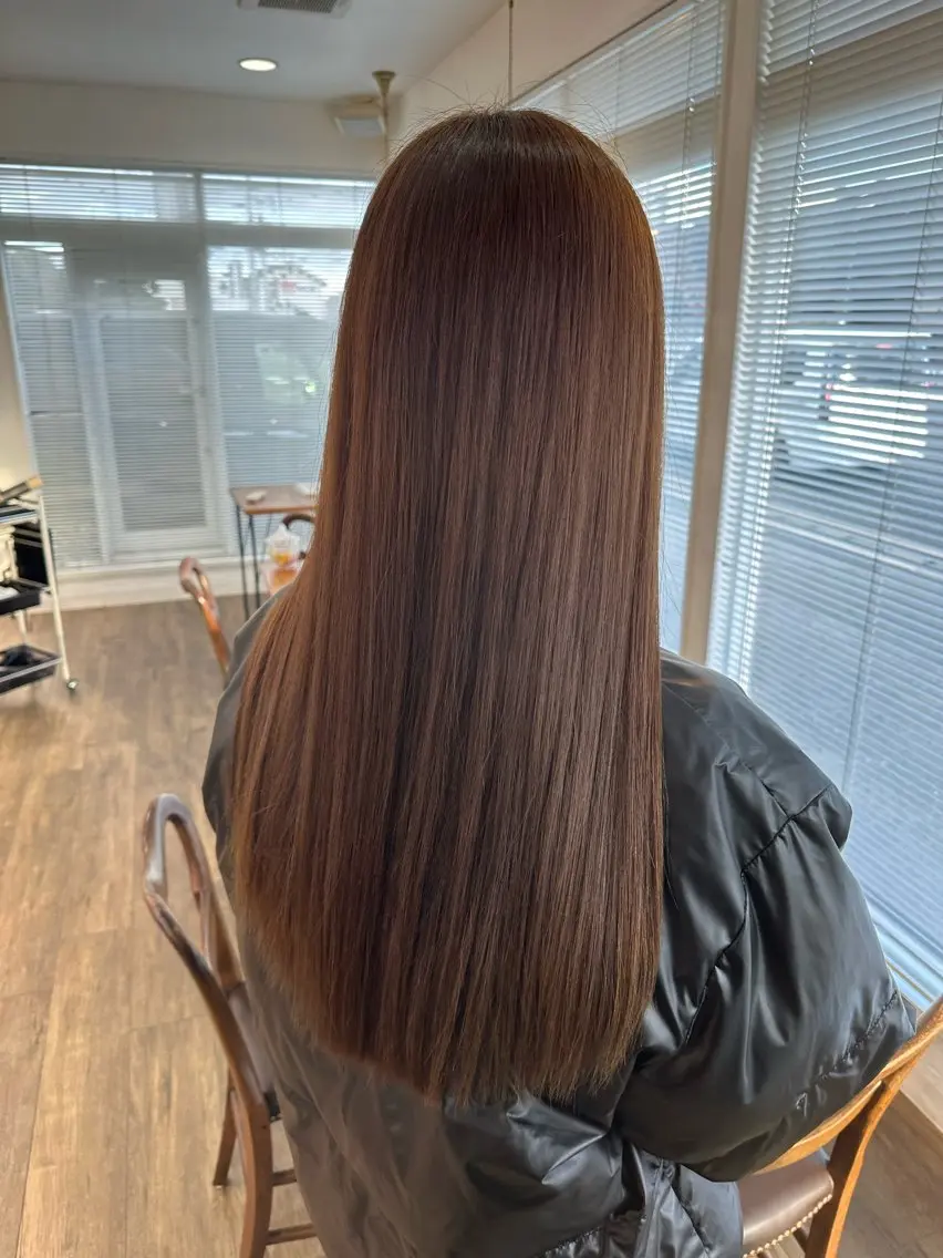 カラー ベージュカラー ブリーチ ブラウンカラー 透明感カラー ブリーチなしカラー Venus 神辺店のヘアスタイル