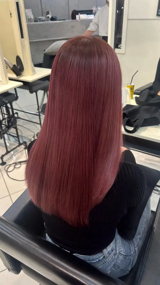 ロング カラー ブリーチ ピンクカラー ピンクパープル パープルカラー ヘアカラー トリートメント ナチュラル×色気パ ーマ 渋谷/マナミのヘアスタイル