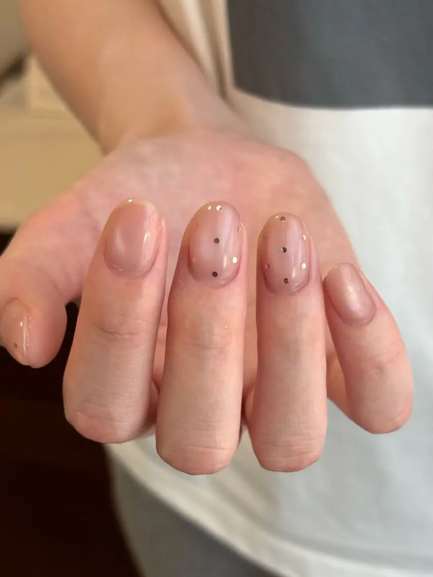 ネイル ドット ピンク シンプルネイル ハンドネイル rena nailのネイルデザイン