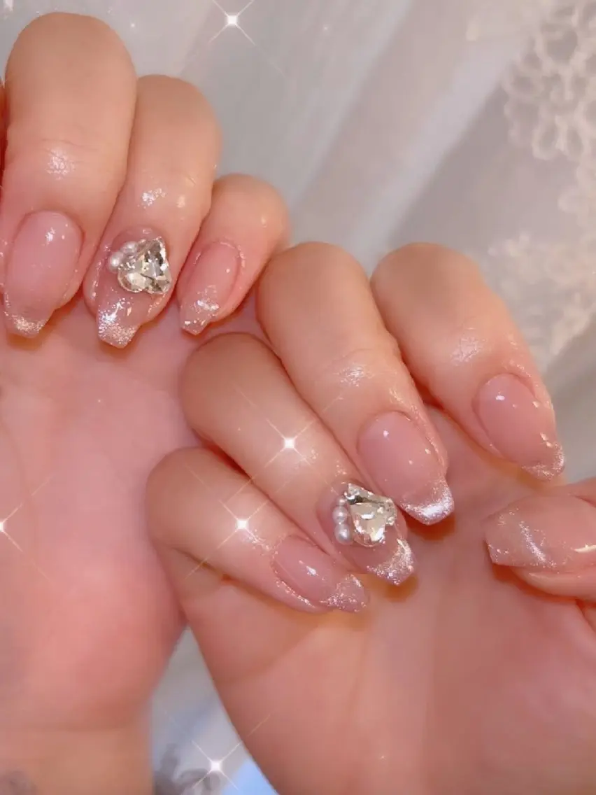 ネイル 長さ出し ジェルネイル 韓国ネイル マグネットネイル ニュアンスネイル ハンドネイル I LOVE ME NAIL.｡.:*♡のネイルデザイン