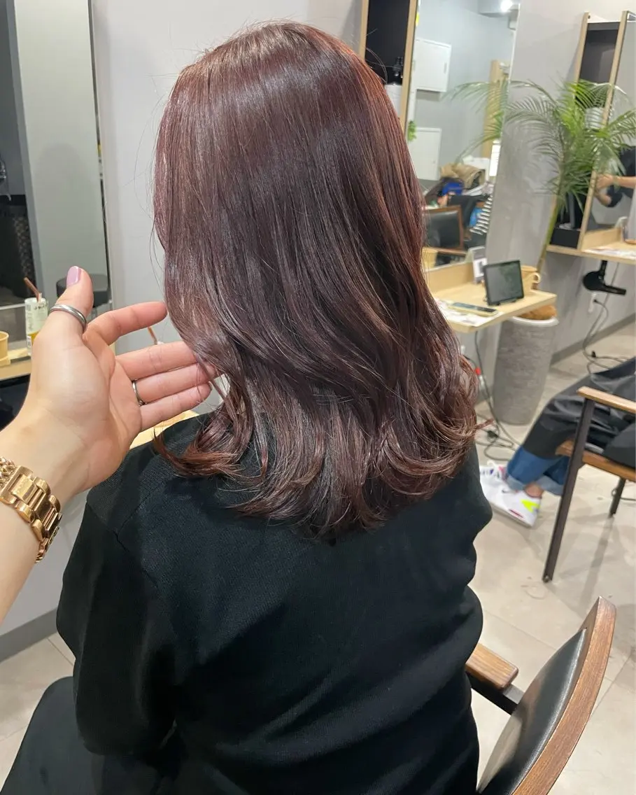 セミロング カラー ラベンダーカラー ラベンダーピンク ピンクカラー ヘアカラー Kamie 三宮のヘアスタイル