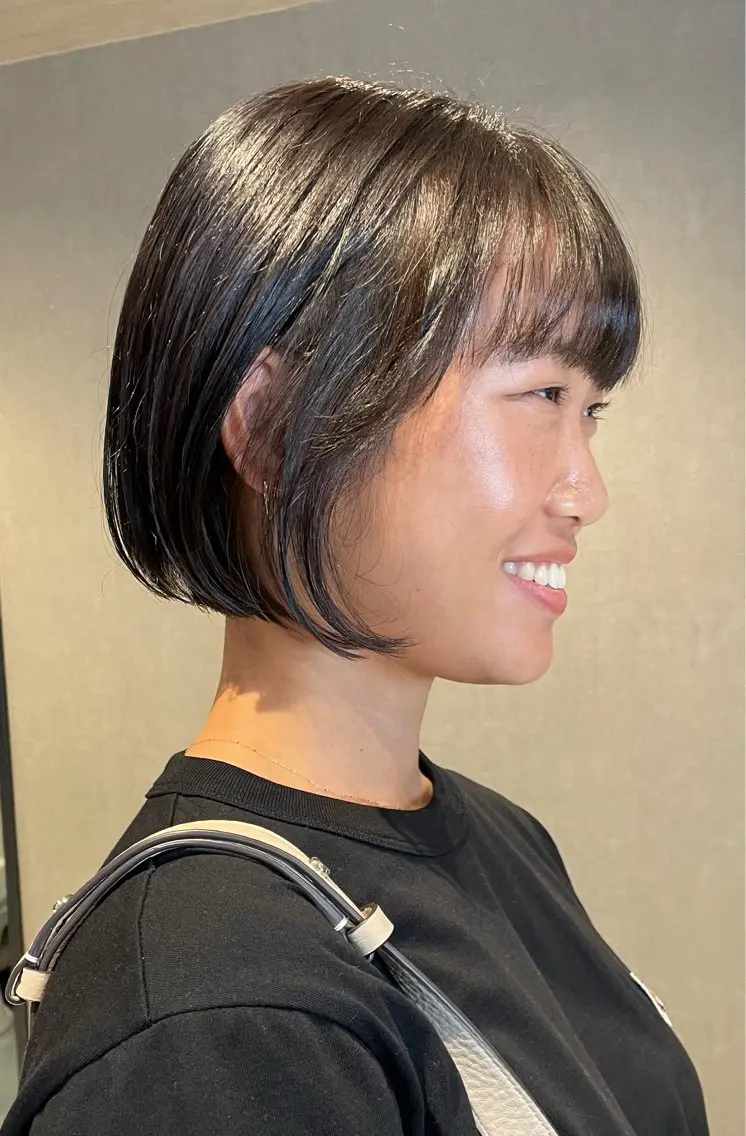 ショート カラー ボブ カット ヘアカラー トリートメント さと ちはるのヘアスタイル