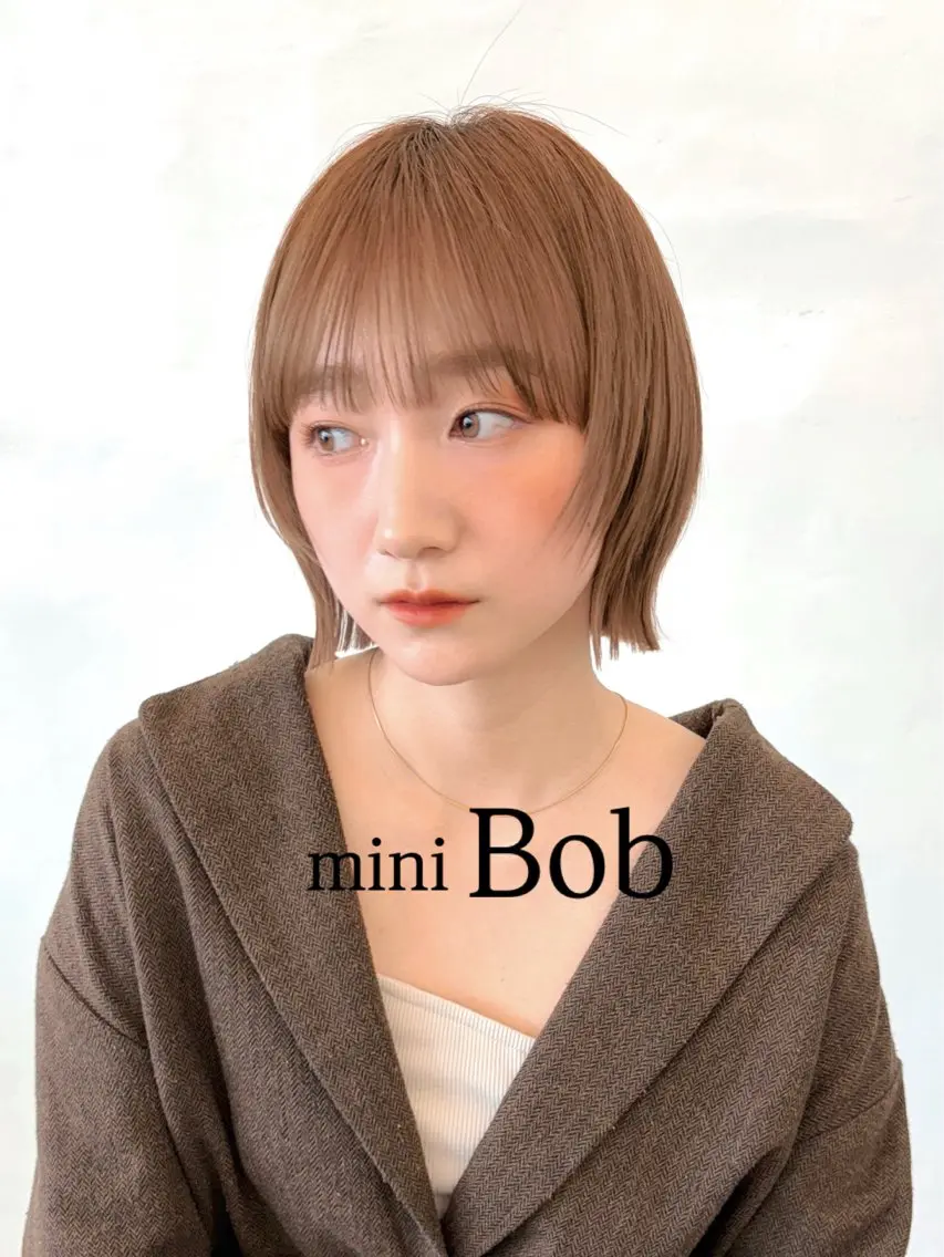 ミディアム カラー ヘアアレンジ ベージュカラー 透明感カラー ボブ 🌱ボブ/レイヤー/ ベージュ/あやみ✨のヘアスタイル