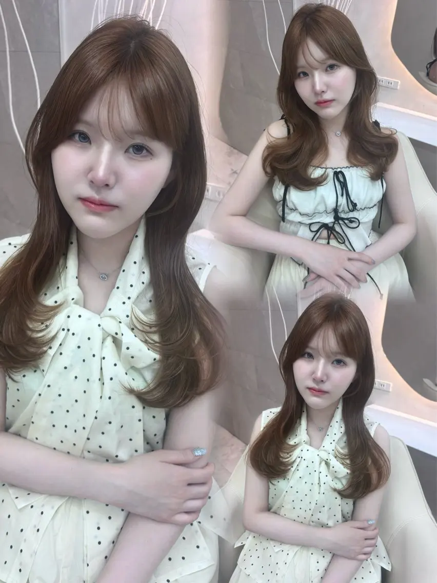 ロング くびれヘア 韓国風ヘア レイヤーカット 小顔カット ヘアカラー ️🫧中島遼香🫧 艶カラー/髪質改善のヘアスタイル