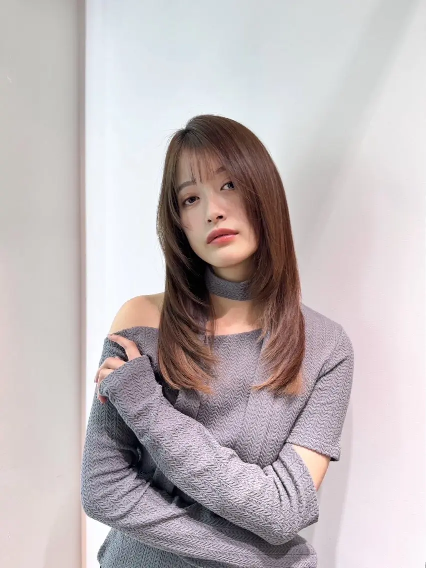 セミロング 顔まわりレイヤー 顔周りカット 髪質改善 レイヤーカット トリートメント 【ボブ限定✂︎】髪質 改善艶ボブ￤RICOのヘアスタイル