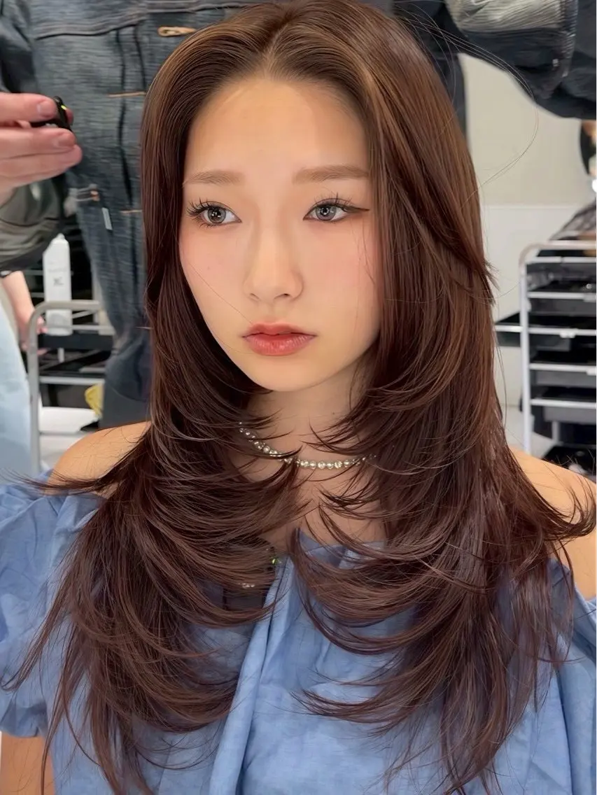 ロング カラー レイヤーカット 北川大輔🌟 小顔レイヤーカットのヘアスタイル