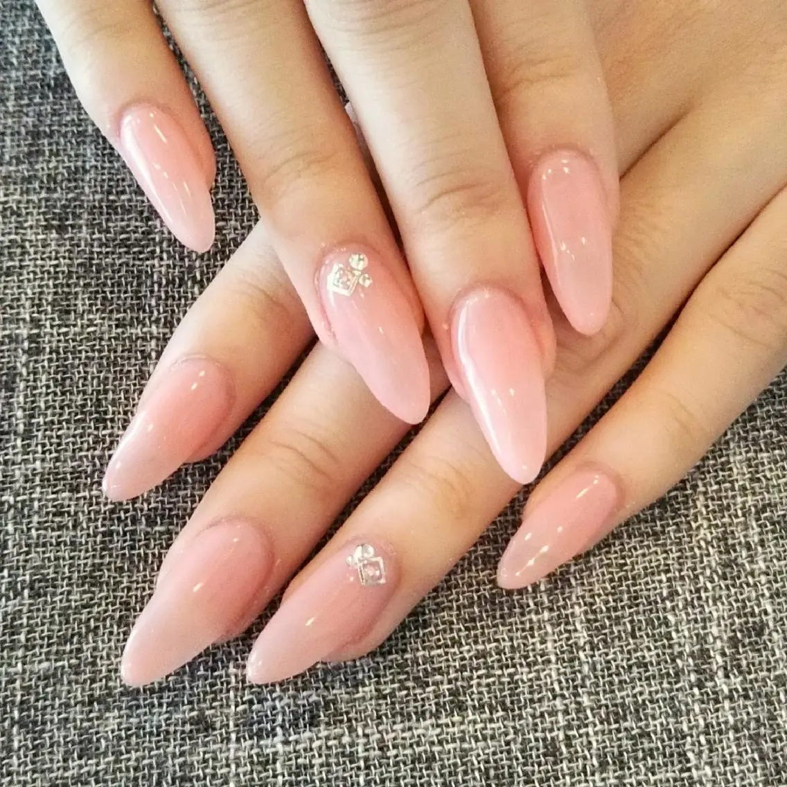 ネイル クリアネイル ロングネイル ピンク private salon mieのネイルデザイン