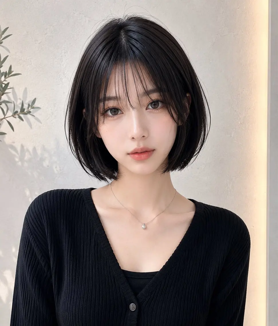 ショート ショートボブ ボブ 韓国風ヘア シースルーバング ショートヘア カット ヘアカラー 【韓国風特化】 池田一之のヘアスタイル