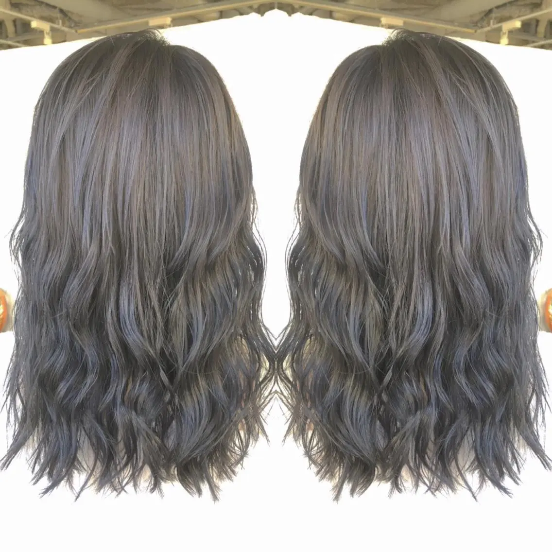 セミロング カラー パーマ ヘアアレンジ グレージュ エグチ アキラのヘアスタイル