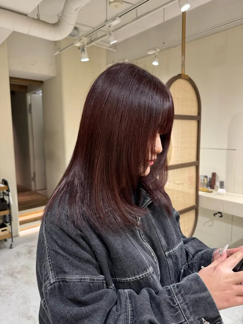 セミロング カラー ヘアカラー 中澤 眸乃のヘアスタイル