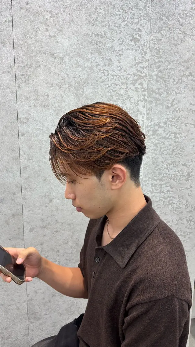 ショート パーマ メンズ センターパート フェザーパーマ マッシュ メンズパーマ カット パーマ fifth /波巻き /シャドウ/Kotaのヘアスタイル