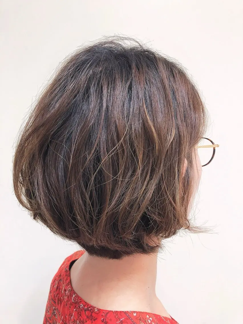 ショート パーマ カット パーマ ショート ボブ✂︎ 髙梨 遥のヘアスタイル