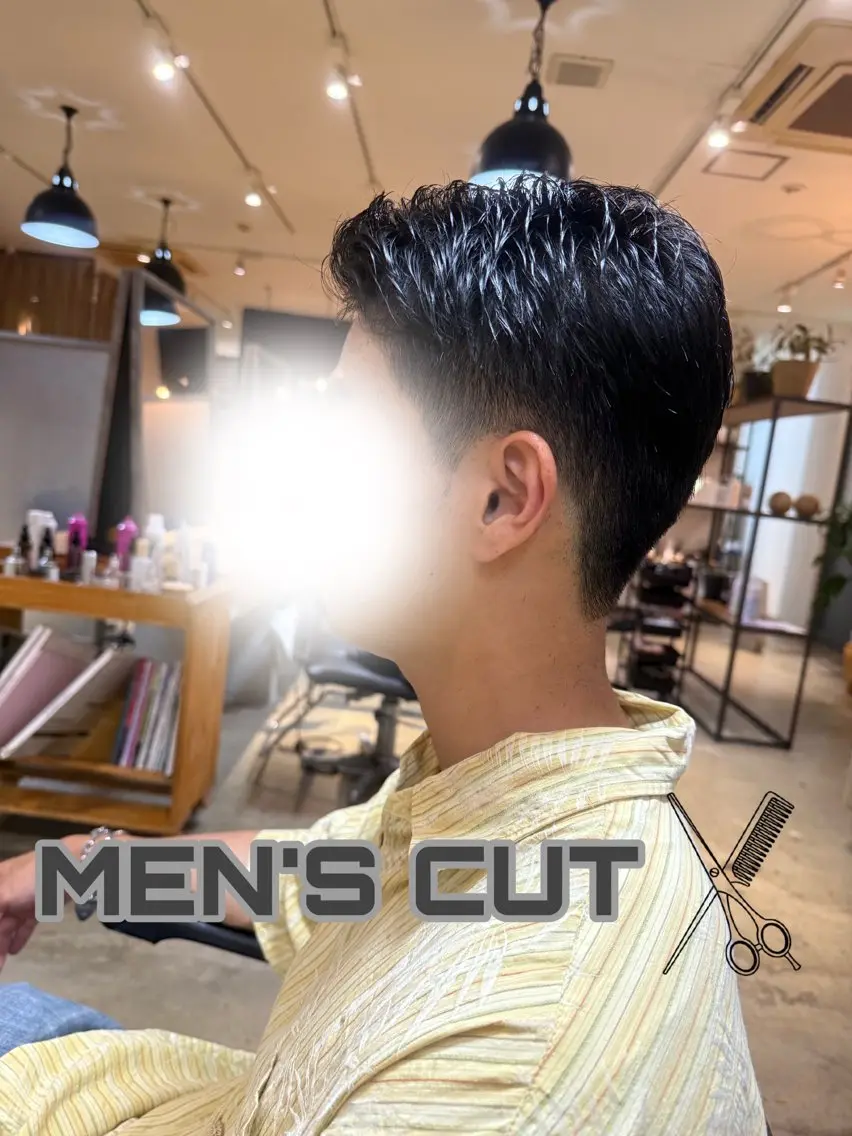 パーマ メンズ ビジネス 刈り上げ ショートカット♡YU KI♡のヘアスタイル