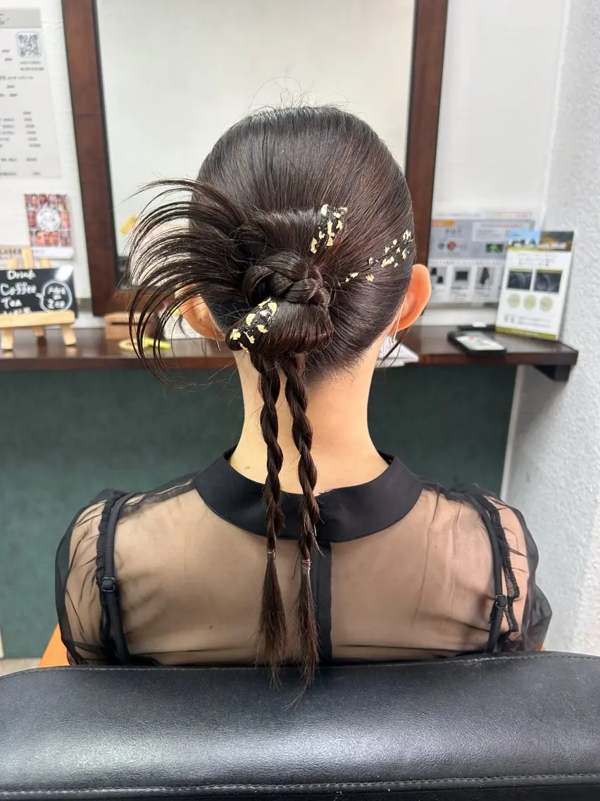 セミロング ヘアアレンジ 結婚式・ブライダル ヘアセット 【ヘアアレンジ】 Mei🍀🫧のヘアスタイル