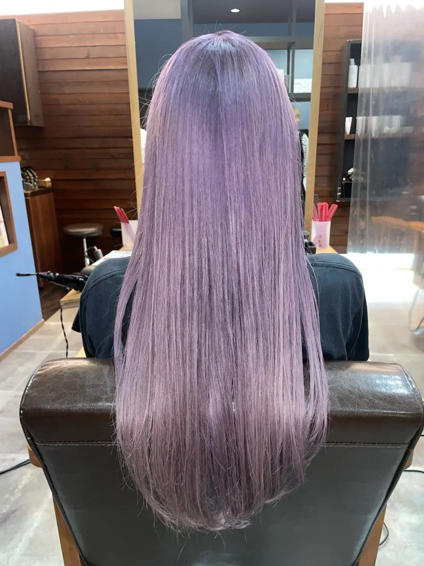 ロング カラー ブリーチ ピンクカラー ピンクパープル パープルカラー ヘアカラー 🎀Kubu🍀 Natsumu🎀のヘアスタイル