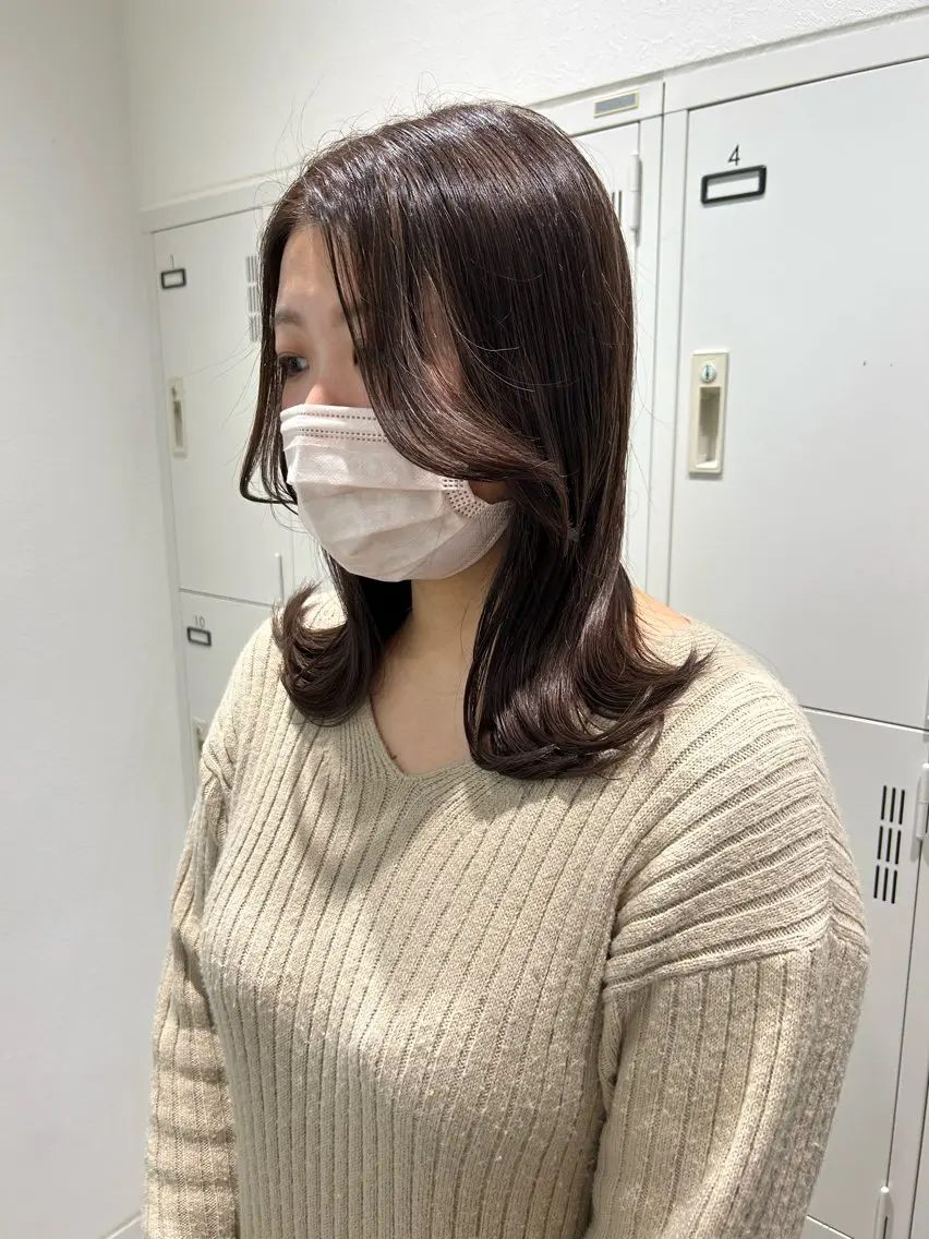 セミロング カラー くびれヘア 韓国風ヘア 町田縮毛矯正/ 髪質改善/美髪特化のヘアスタイル