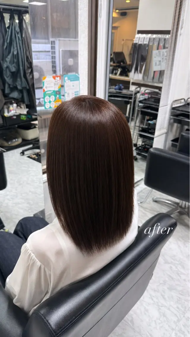 ミディアム カラー PasDePlan あやかのヘアスタイル