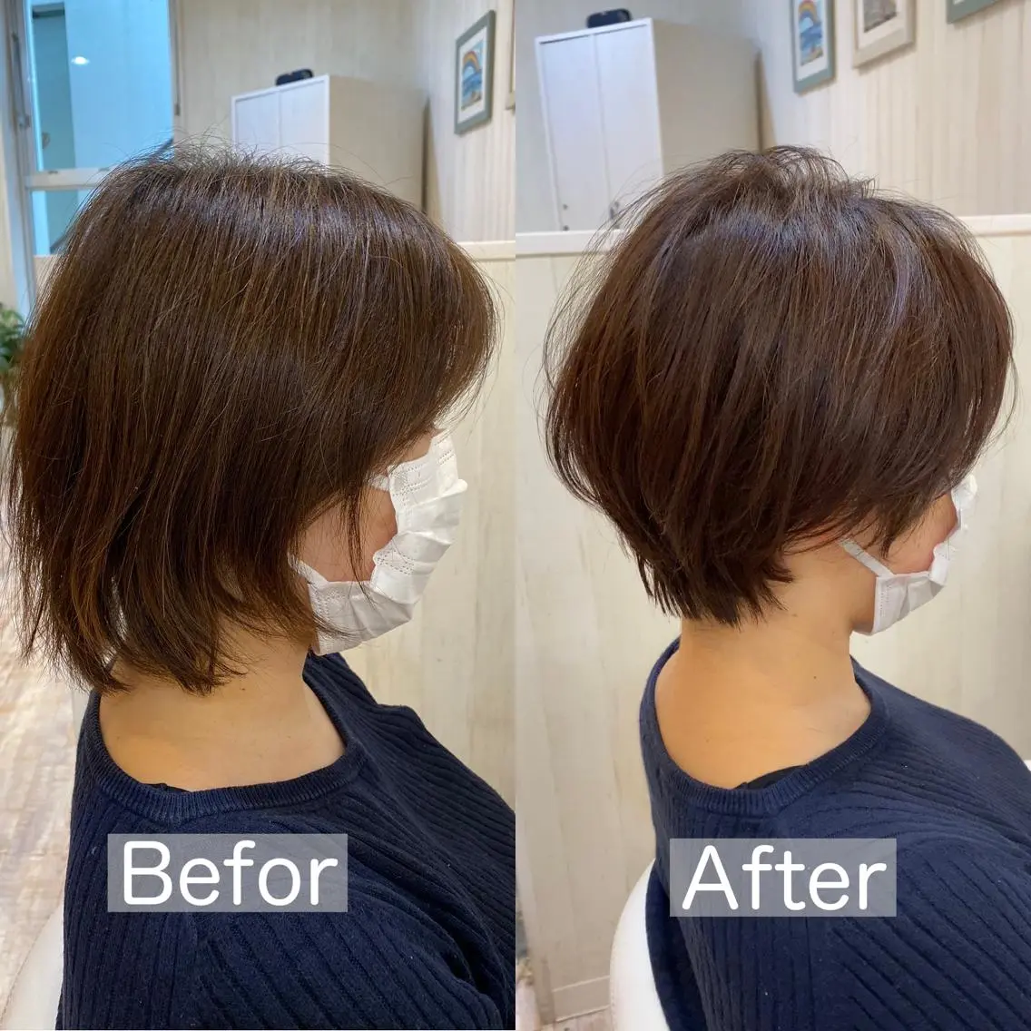 ショート カラー カット ヘアカラー 佐藤史哉* 韓国レイヤー赤み除去のヘアスタイル