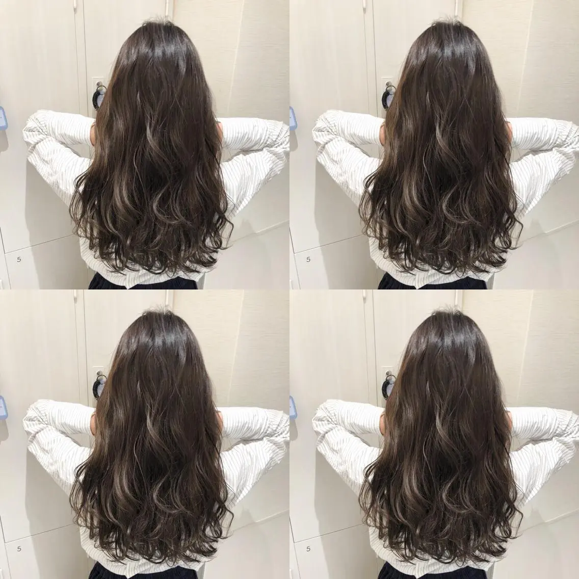 ロング カラー アディクシーカラー アッシュ バレイヤージュ 透明感カラー グラデーションカラー 三鷹で1番ショート ボブをカットする新谷のヘアスタイル