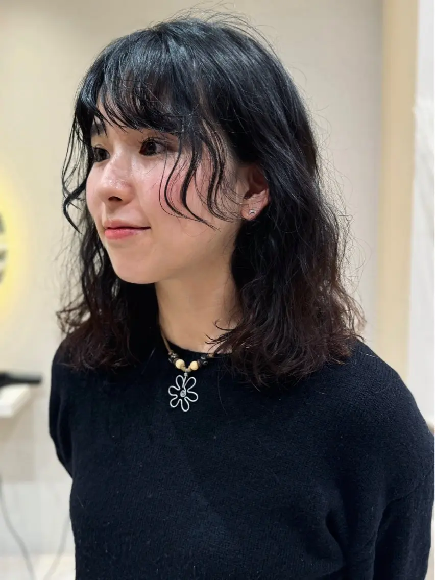 ミディアム カット パーマ 🩵縮毛矯正・ボブ 岩原朋也🩵のヘアスタイル