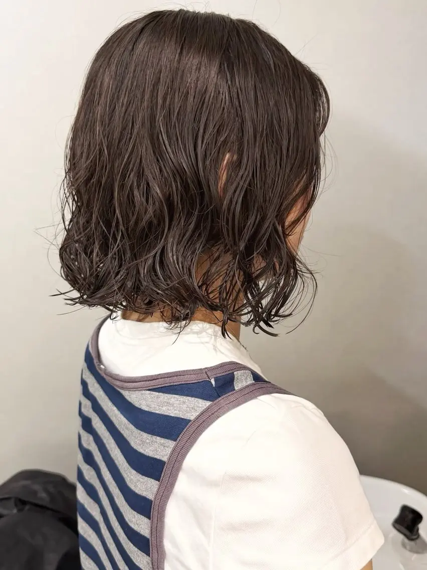 ミディアム パーマ ミディアムパーマ ボブ 宮嶋 蓮のヘアスタイル