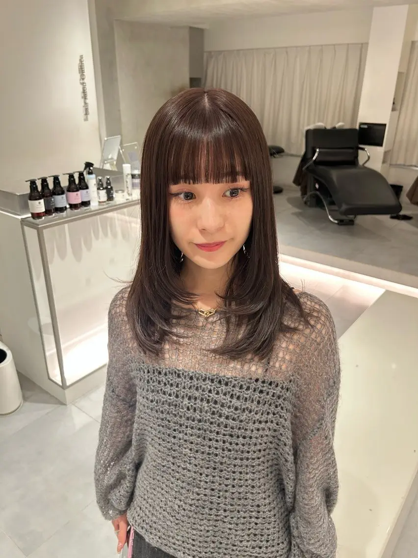 セミロング カラー カット ヘアカラー 🧚つやさらhair 🧚manakaのヘアスタイル