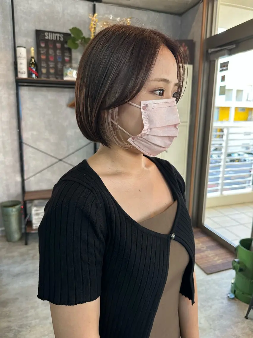 ショート 切りっぱなしボブ ショートボブ ハンサムショート 丸みショート ボブ カット ヘアカラー トリートメント モテ髪/ボブ/ショー ト/アダチフウトのヘアスタイル