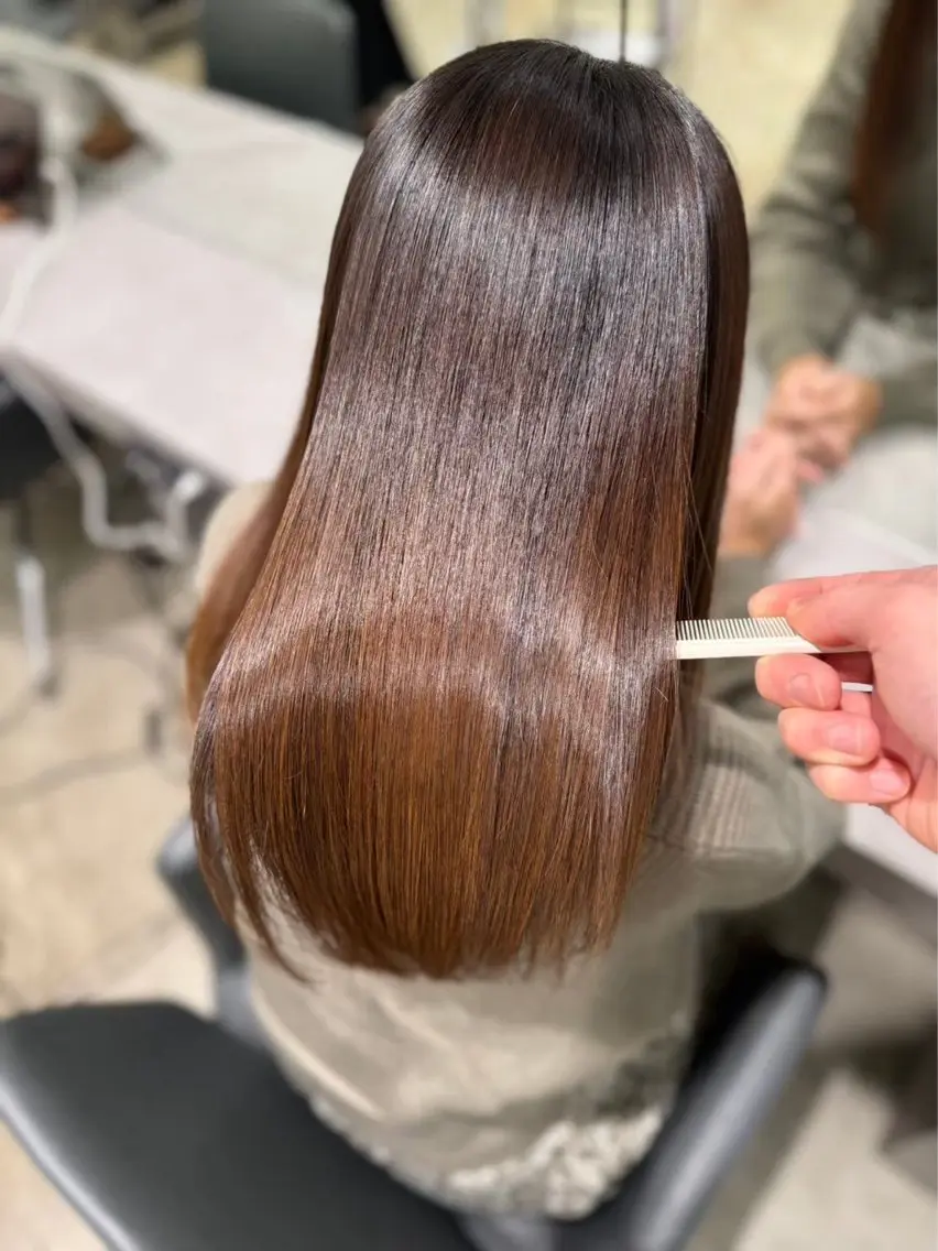 ロング 40代以降の 縮毛矯正専門家のヘアスタイル