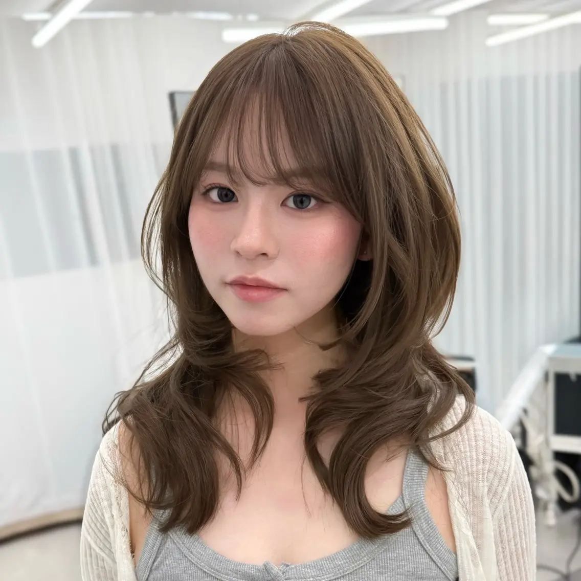 ロング カラー 透明感カラー 韓国風ヘア レイヤーカット 似合わせカット カット ヘアカラー トリートメント 韓国レイヤー× 顔まわり🕊️テルのヘアスタイル