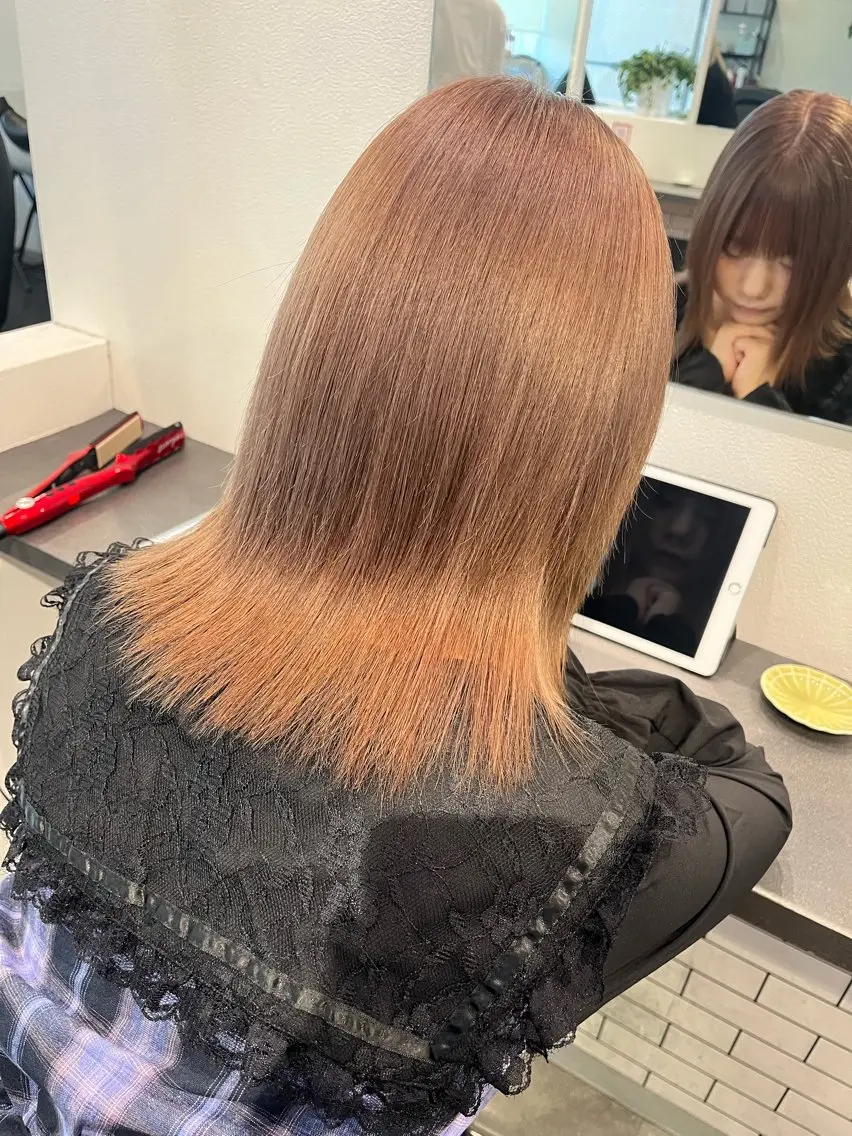 ミディアム カラー ベージュカラー 京都美容師 塩のヘアスタイル