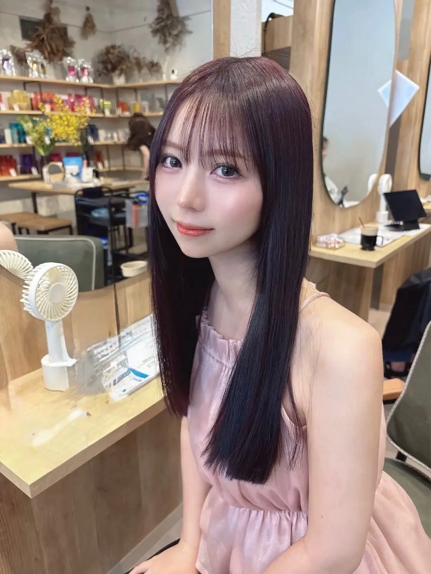 セミロング カラー ヘアカラー トリートメント 🍒暖色カラー/ 透明感/hina🍒のヘアスタイル