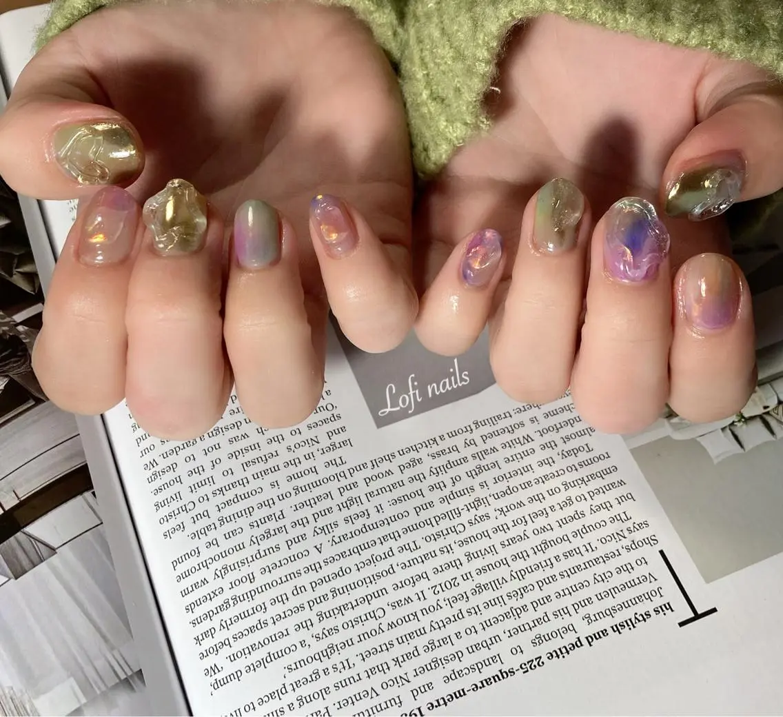 ショート ネイル ぷっくりネイル Lofi nails ゆきこのネイルデザイン