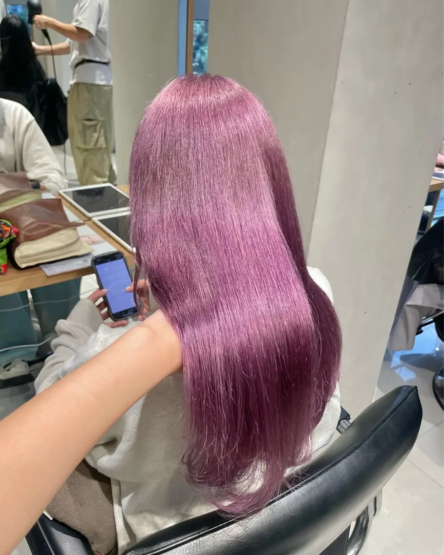 ロング カラー ヘアアレンジ 色落ちまで可愛い💖 艶カラー✨くるみ🎀のヘアスタイル