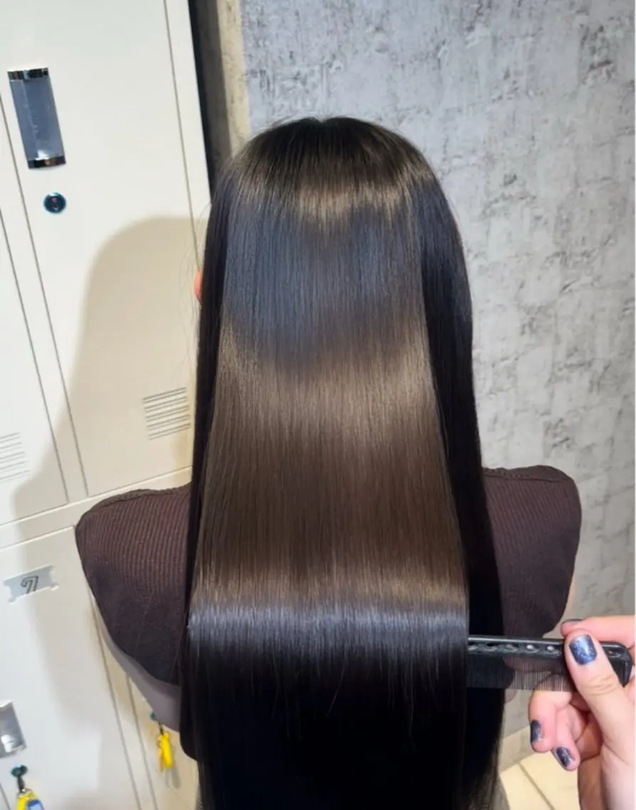 ミディアム カラー カット ヘアカラー 縮毛矯正 ✨髪質改善カラー✨ ななみのヘアスタイル