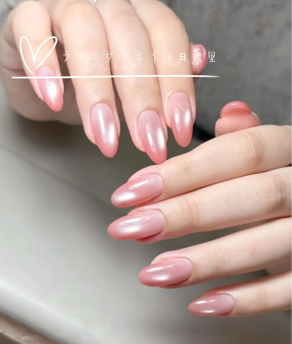 ネイル フレンチネイル グラデーション マグネットネイル マグネットフレンチ ワンカラーネイル ラベンダー💖日暮里 ルル💖ネイルのネイルデザイン