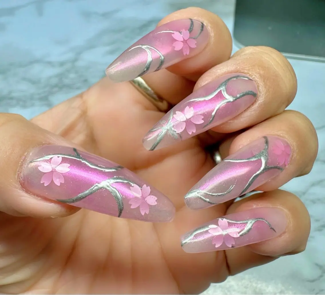 ネイル アートネイル オーロラネイル チークネイル ミラーネイル ワンカラーネイル Mai’s nailのネイルデザイン