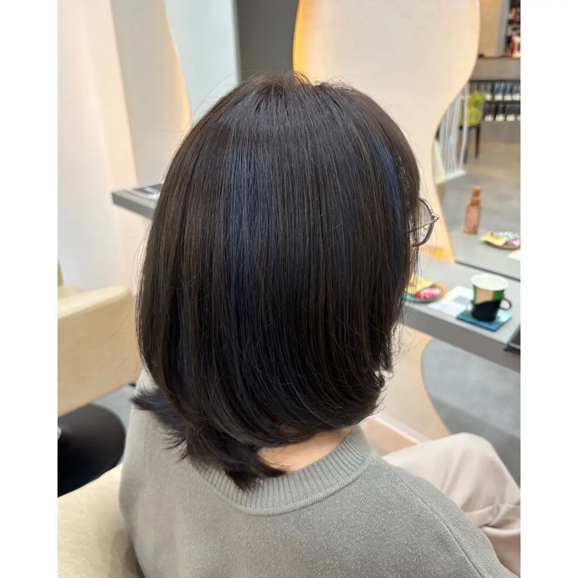 ミディアム カラー アッシュ ブルーカラー ハイライトカラー ハイライト 柏木 千響️🫧 似合わせカット🫧のヘアスタイル