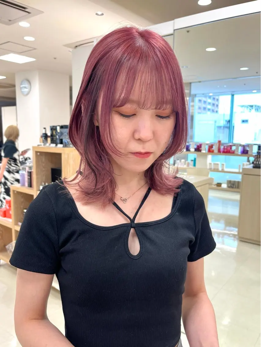 ミディアム カラー ヘアカラー トリートメント 暖色/ブリーチカラー 🎀 M i k uのヘアスタイル
