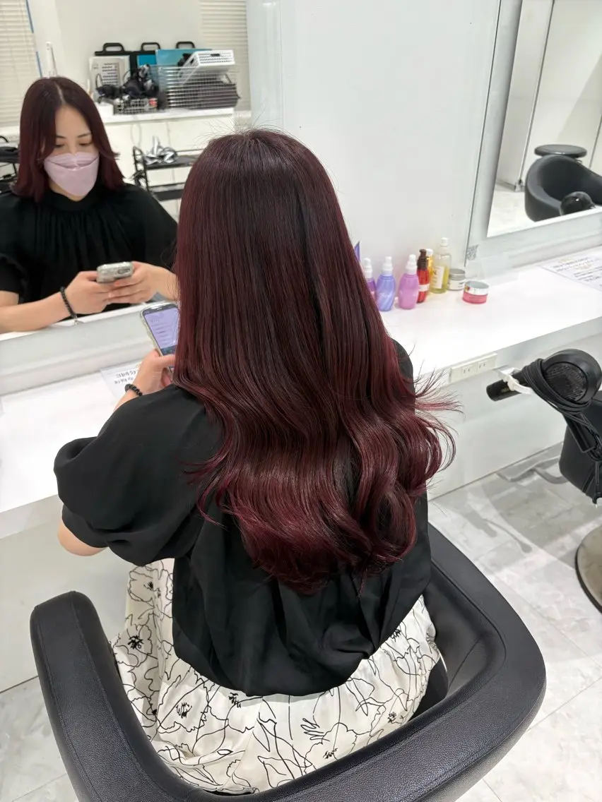 ロング カラー ヘアアレンジ ヘアカラー ♥️うる艶暖色 銀座♥️mioのヘアスタイル