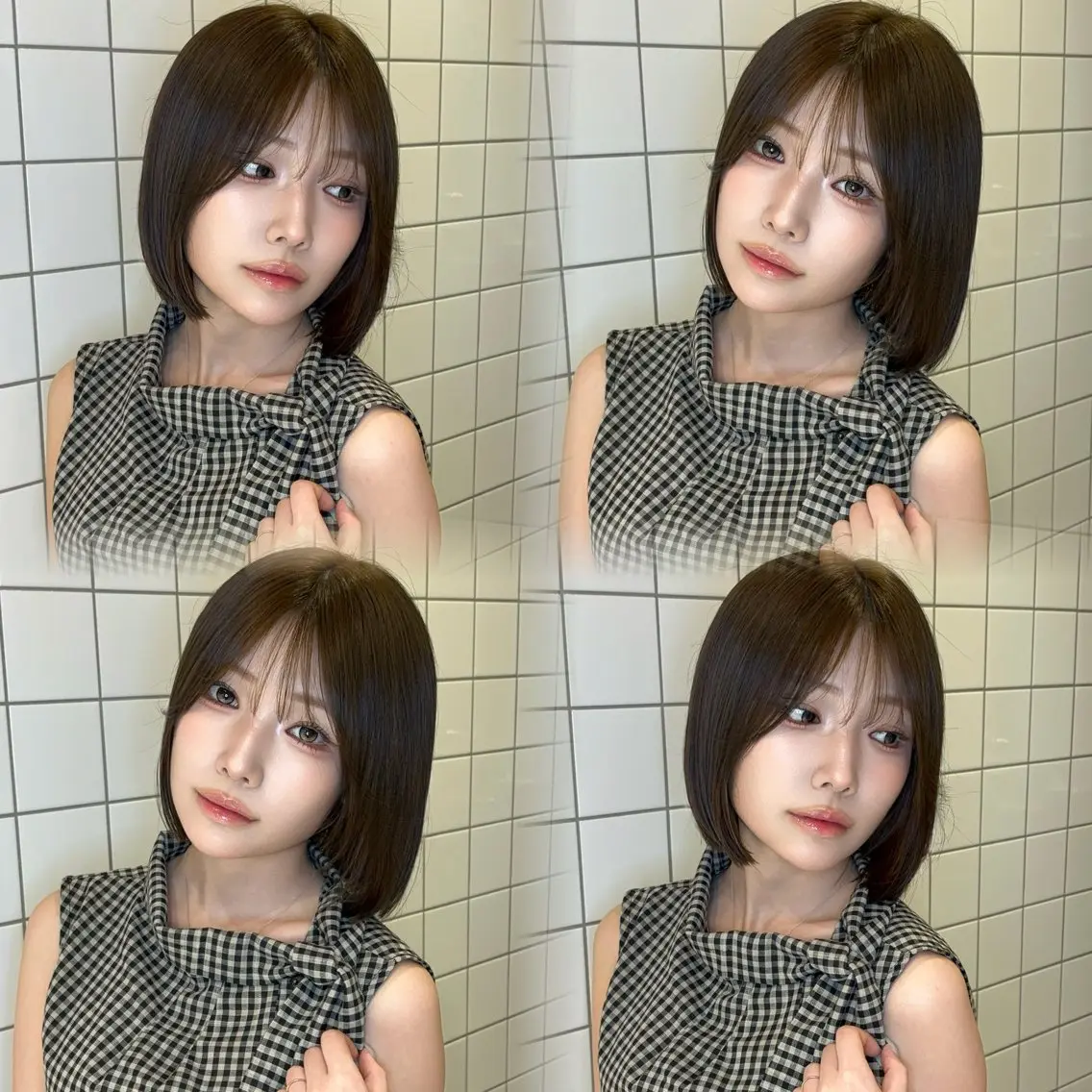 ミディアム カラー ヘアアレンジ ベージュカラー 透明感カラー ボブ 韓国風ヘア ワンホンヘア カット ヘアカラー トリートメント 韓国ヘア/ロー レイヤー/Rumiのヘアスタイル